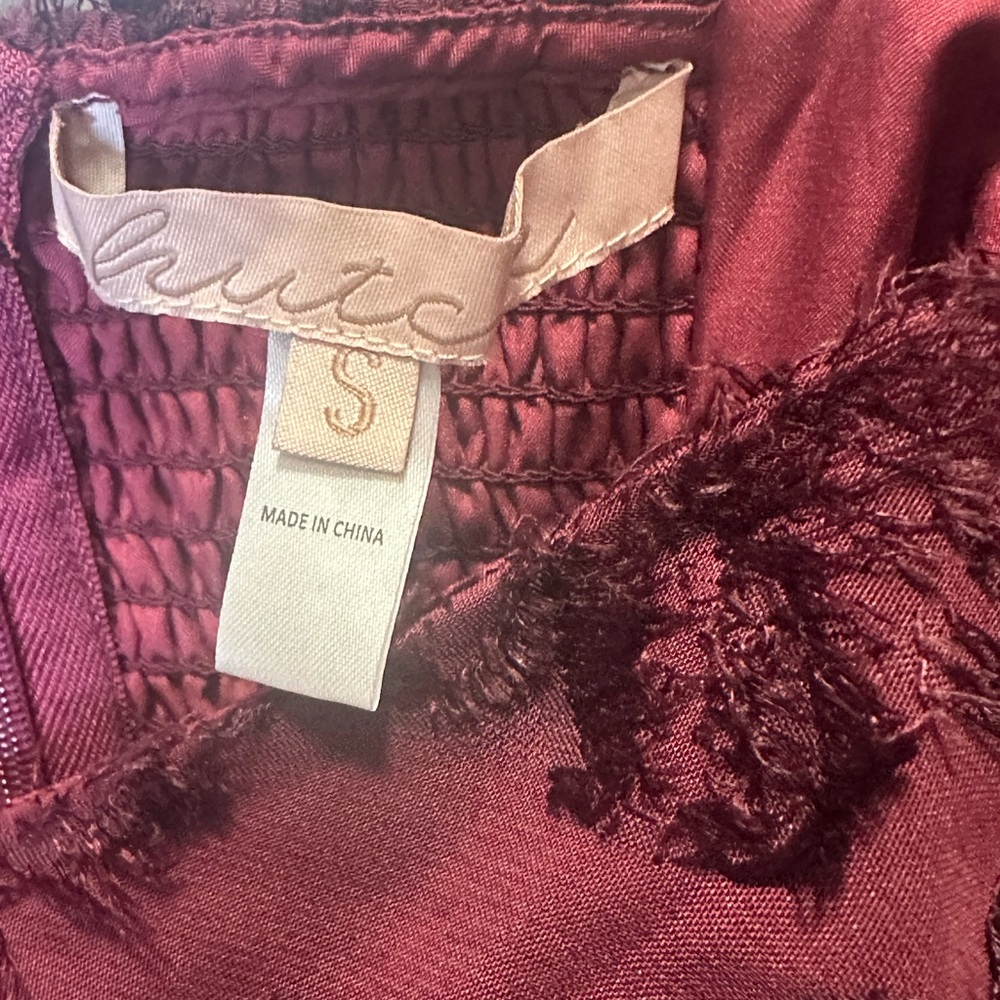 Anthropologie Hutch The Medley‎ Blouse Top Belle Sleeves Burgundy Size Small - Picture 3 of 4